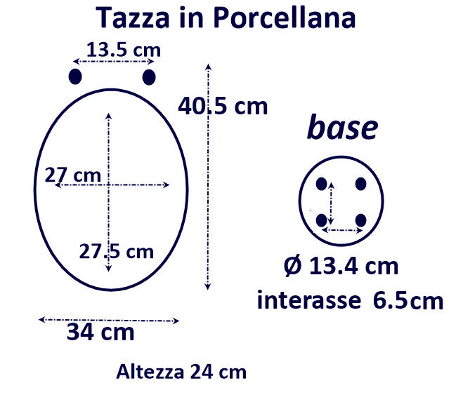 WC SOLO TAZZA in Porcellana (Barca, Camper..) con Tavoletta in Plastica
